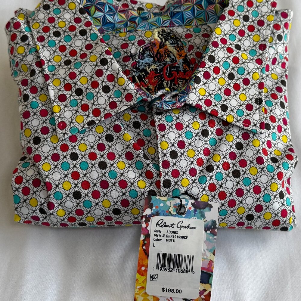 Robert Graham Men’s Multi-Color Adonis Long Sleeve Button Down Shirt Size Large